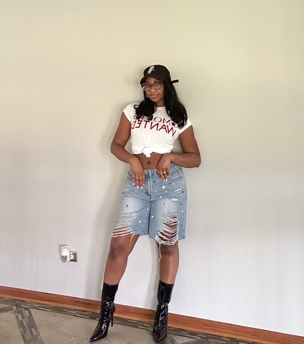 Most Wanted Fitted Tee (White/Red)
