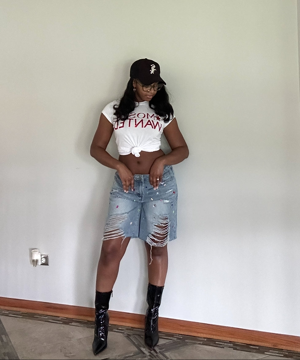 Most Wanted Fitted Tee (White/Red)