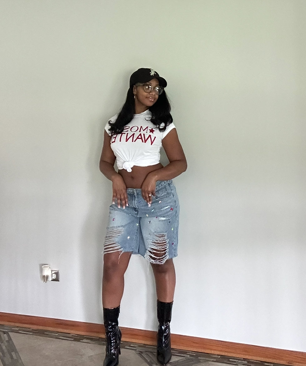 Most Wanted Fitted Tee (White/Red)