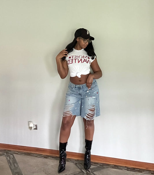 Most Wanted Fitted Tee (White/Red)