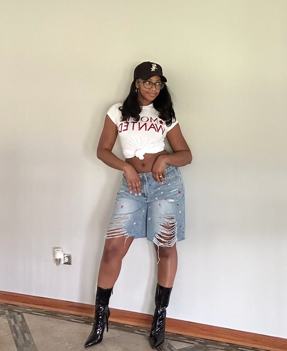 Most Wanted Fitted Tee (White/Red)