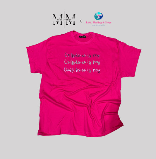 Godfidence is key Tee ( pink)