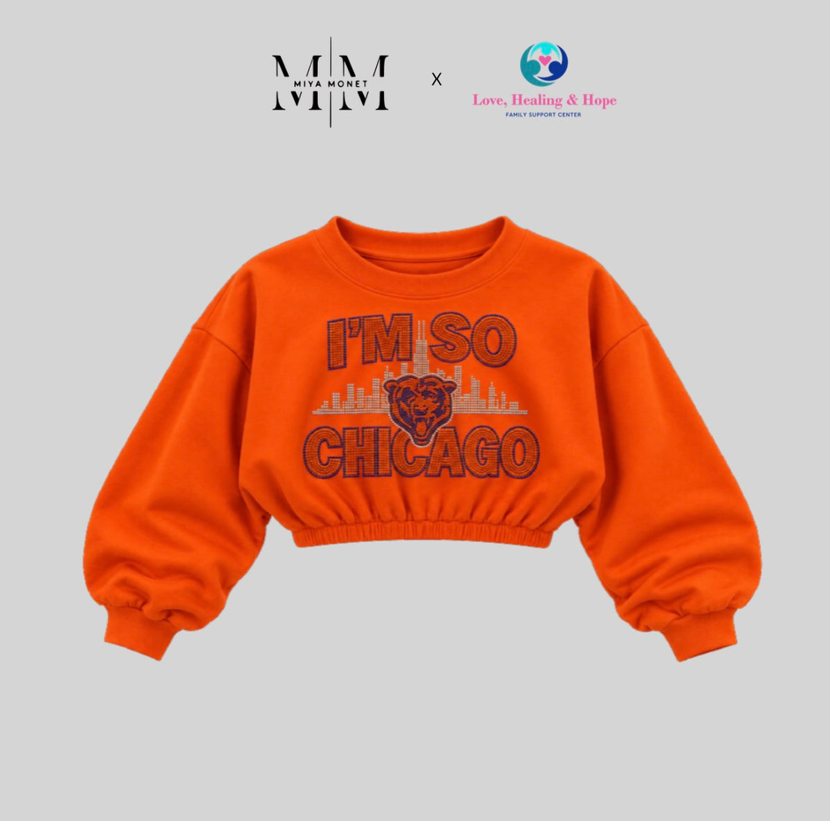 I’m so Chicago Rhinestone Crop