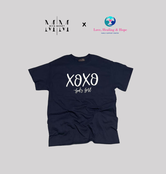 XOXO Tee (Navy )