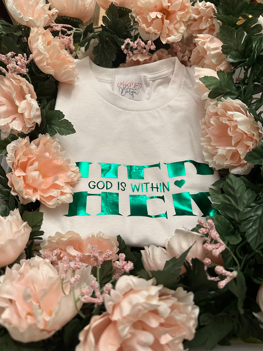 HER Tee (white  / Glisten Green)