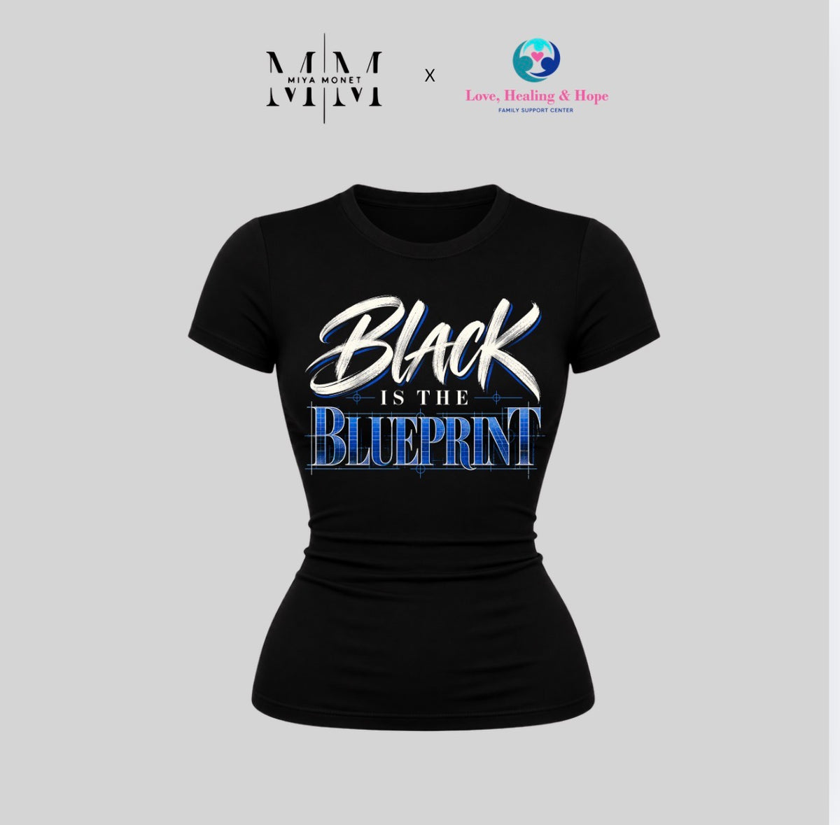 Black is the blueprint fitted tee