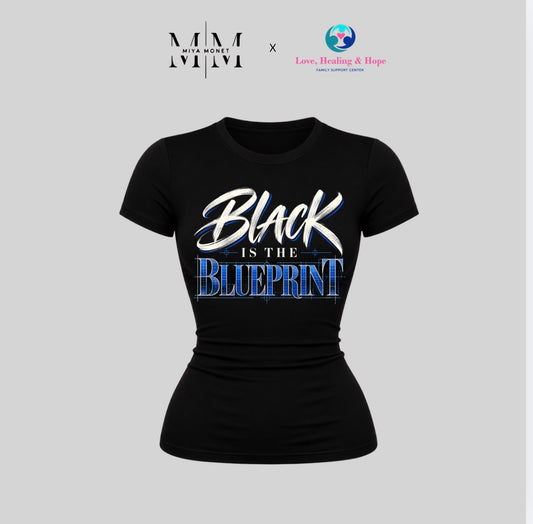 Black is the blueprint fitted tee