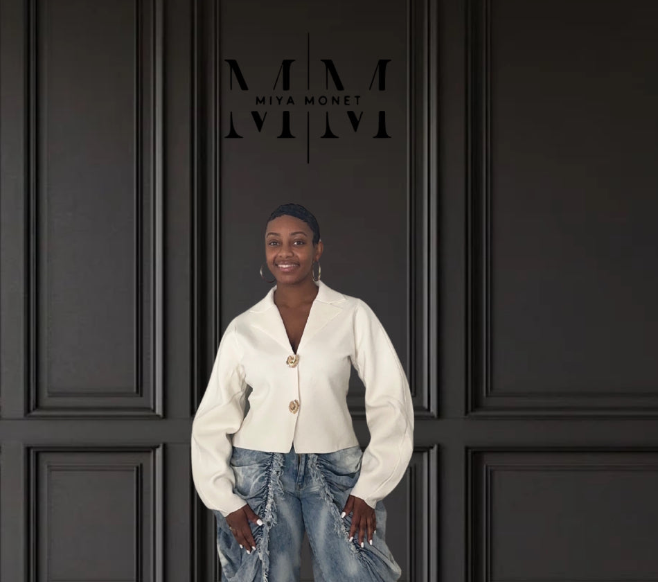 Creme of the Crop knit blazer