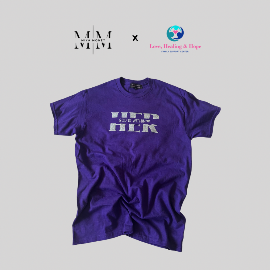 HER Tee (Purple  / Glitter)