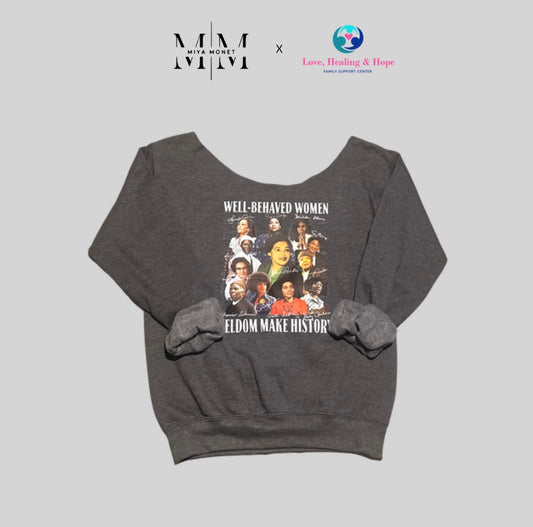 Women make history off shoulder sweater