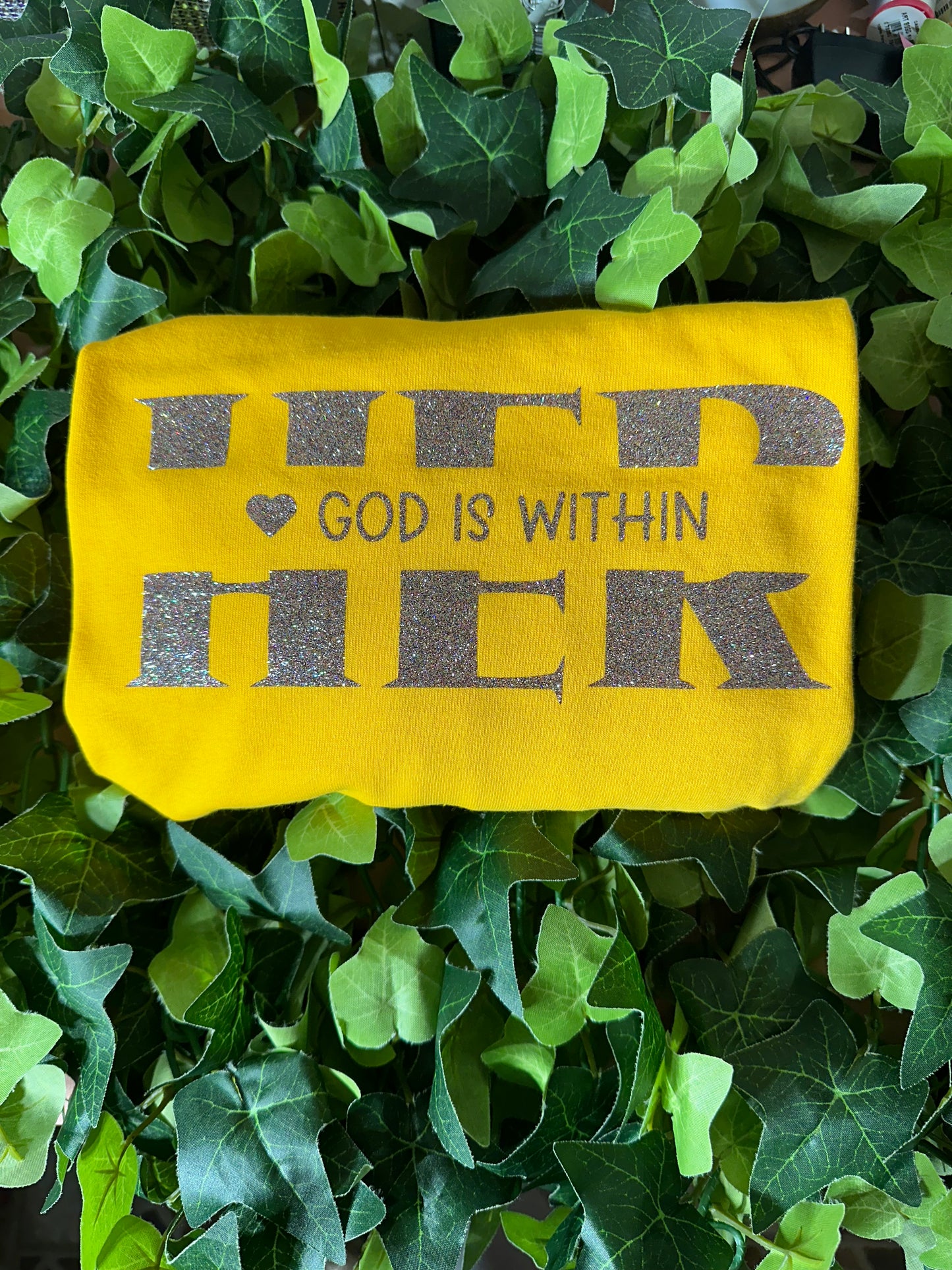 Her Tee (Mustard/ Multi Glitter)