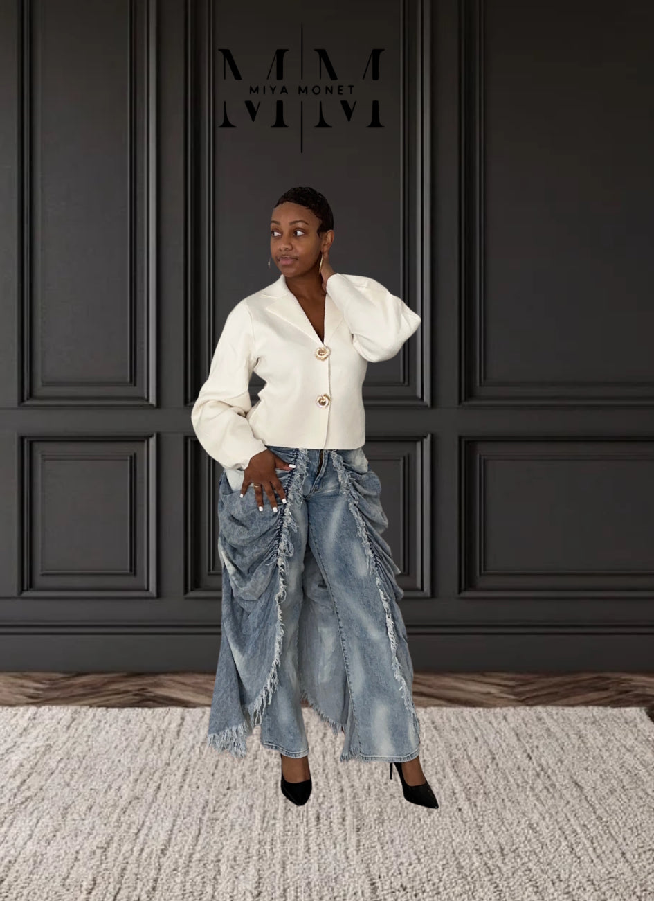 Creme of the Crop knit blazer