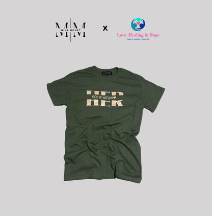 Her Tee (olive/ cream)