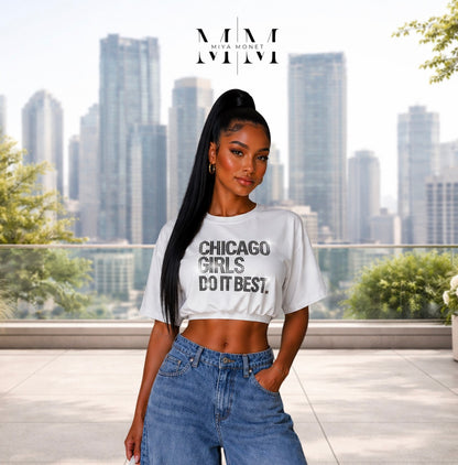 Chi girls rhinestone crop top