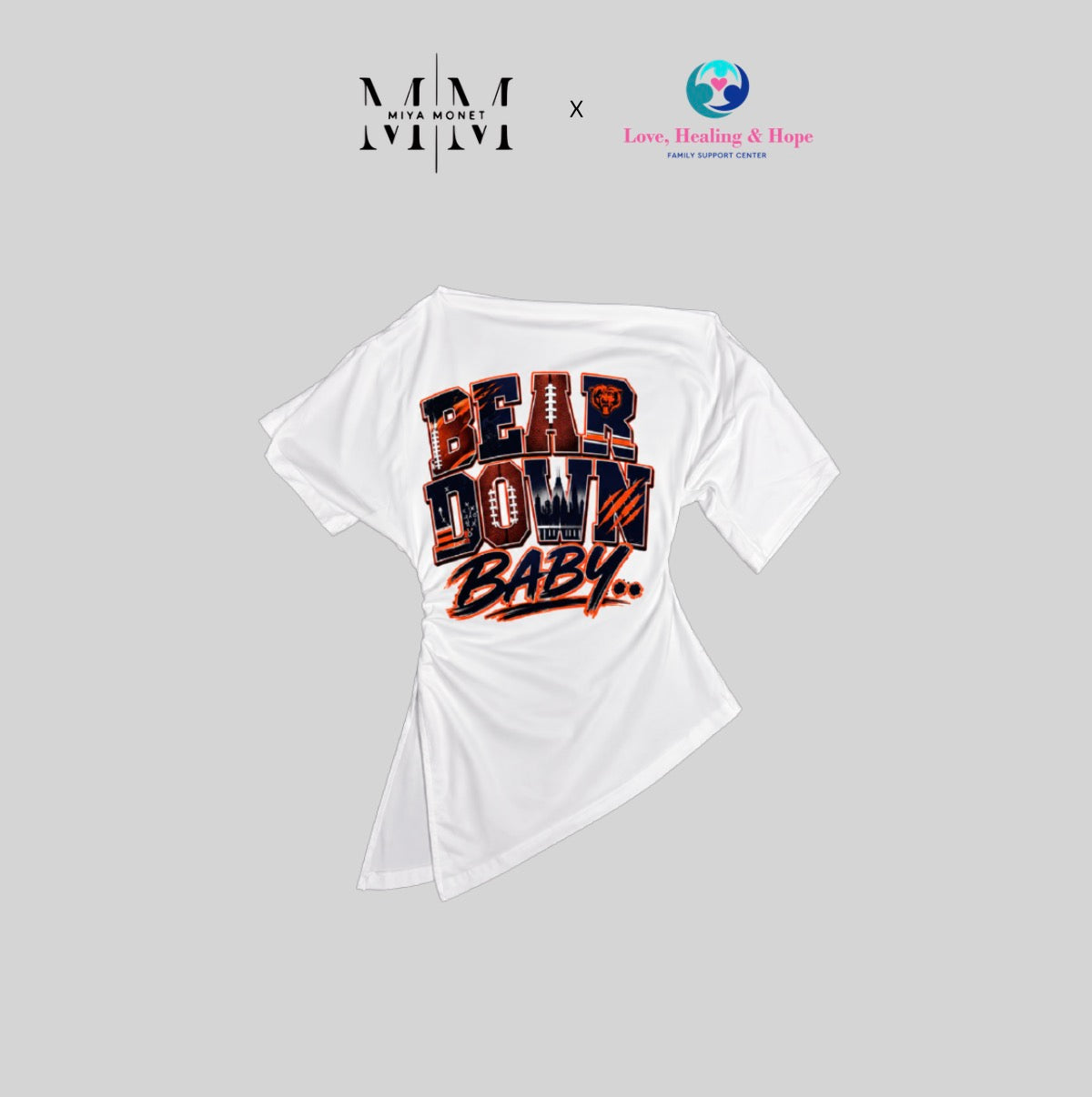 Off shoulder Bear down baby Top