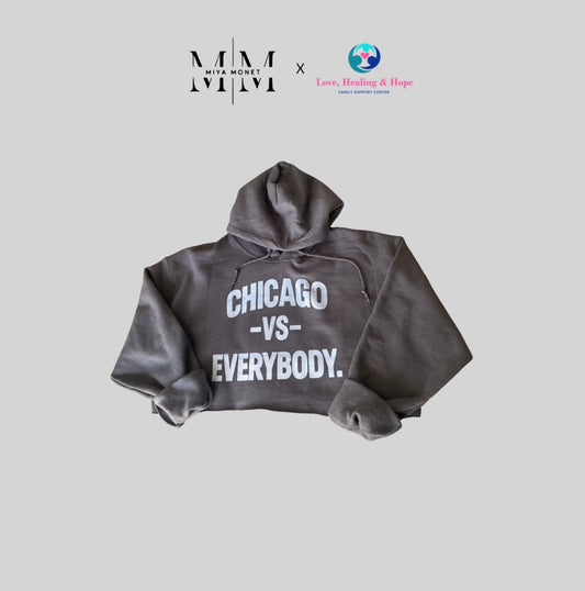 Chi Vs Everybody cut cropped hoodie