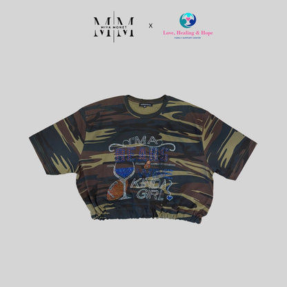 Bears & Wine camo crop