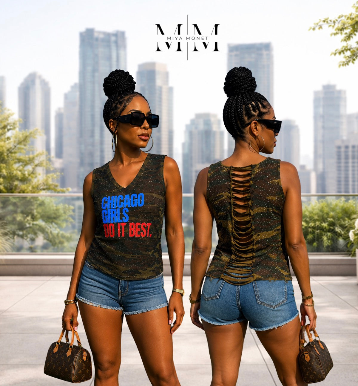Camo Chi girls bling tee