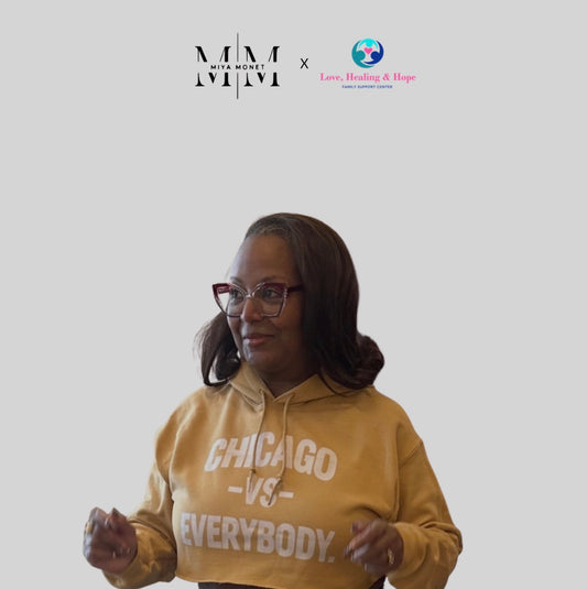 Chi Vs Everybody cut cropped hoodie ( mustard)