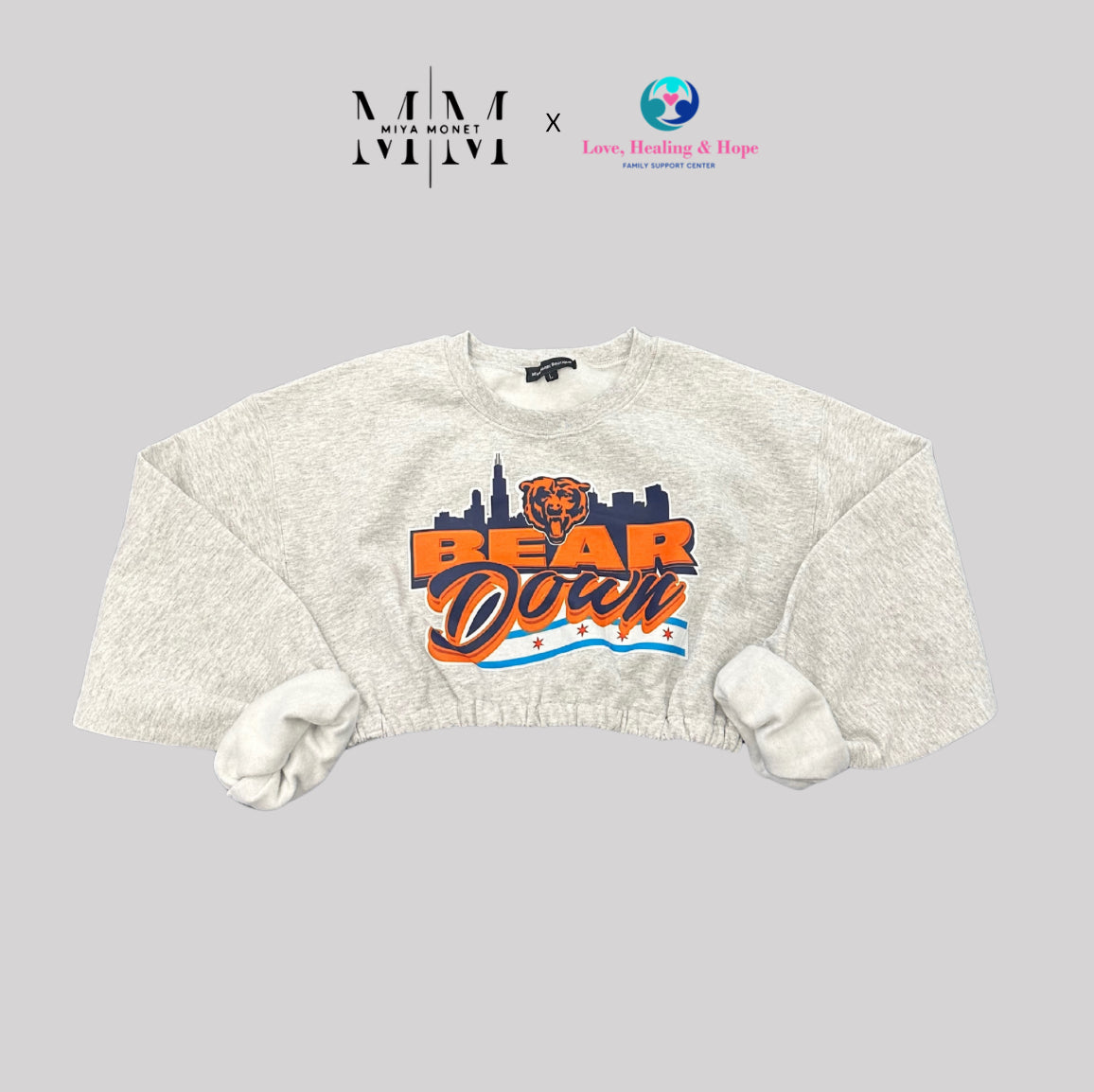 Long sleeve cropped Bear Down sweater