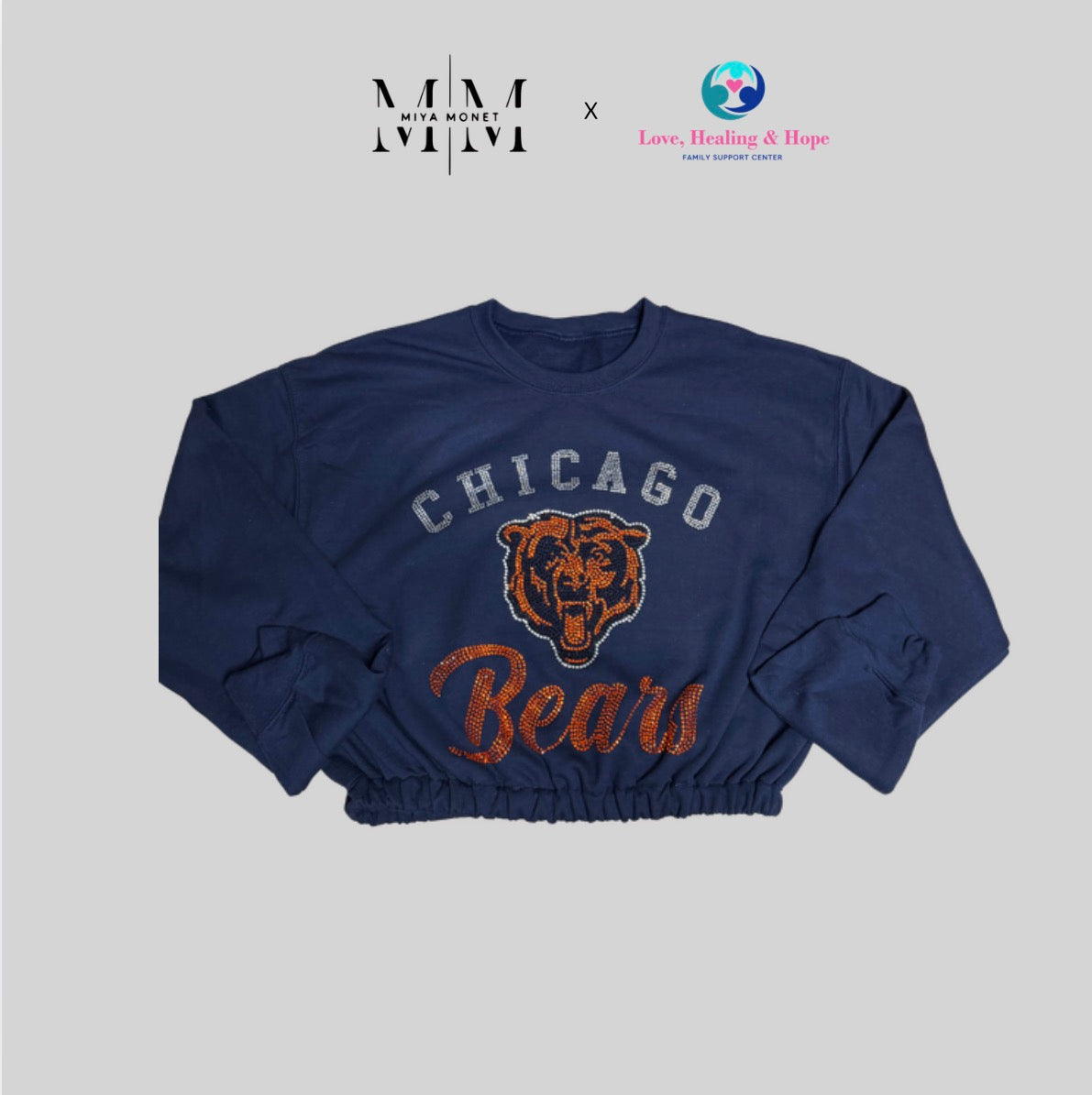 Chicago Bears Rhinestone Crop