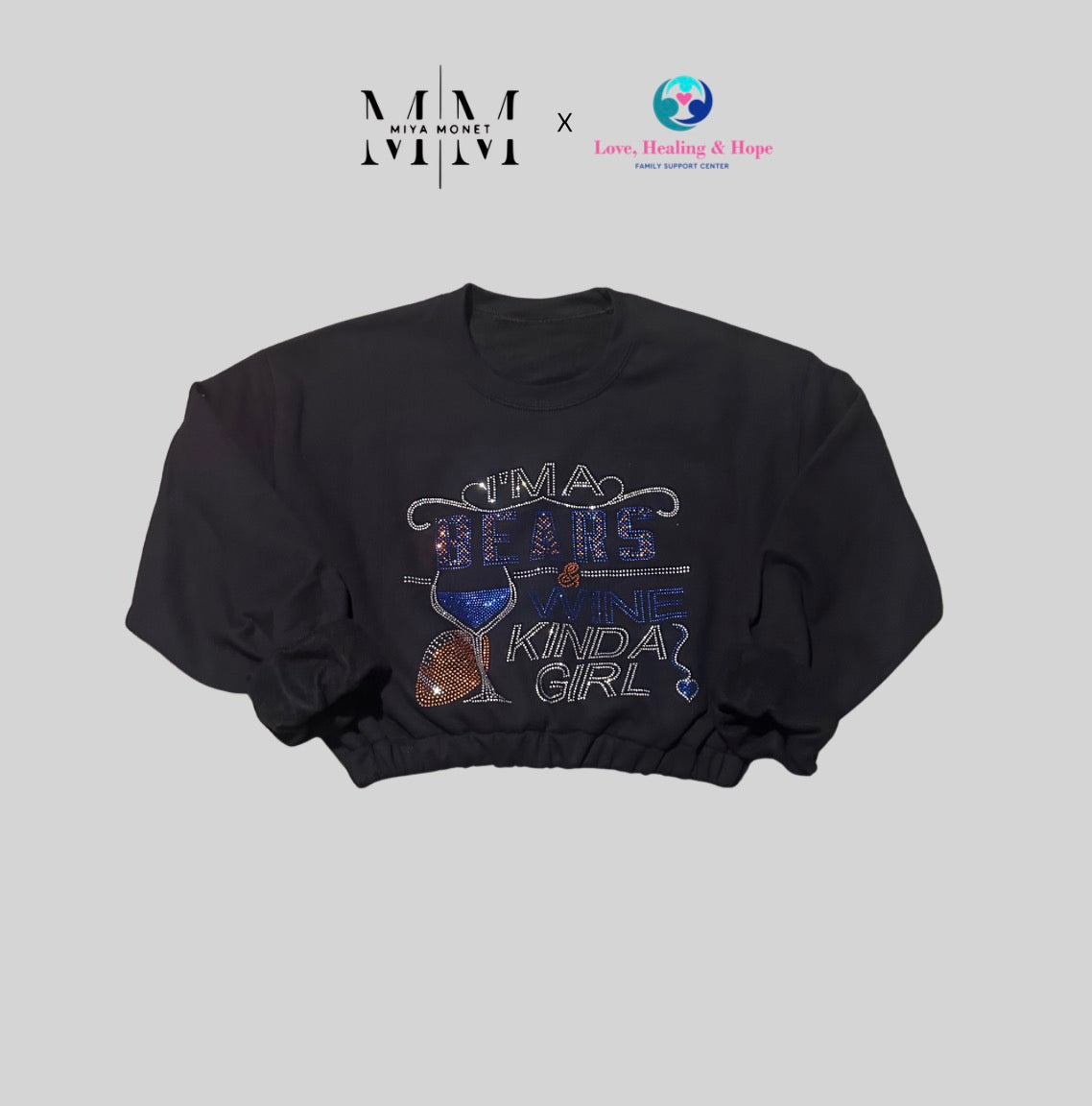 Bears Girl Rhinestone crop