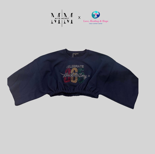 BLK 365 cropped Sweater w/ cut sleeves