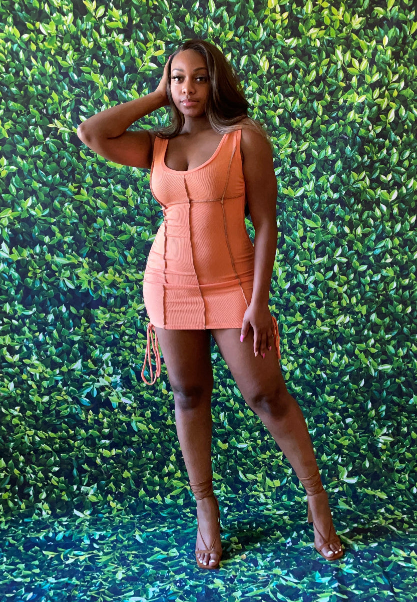 Peach tight clearance dress